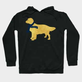 Preppy Golden Retriever - Navy Winter Scarf Hoodie